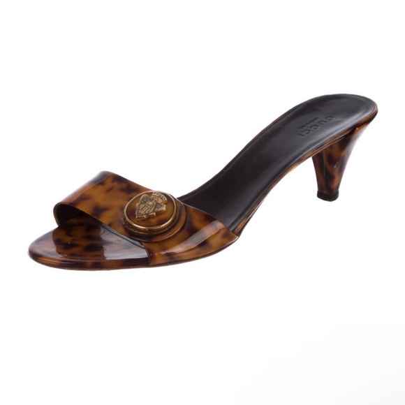 Gucci Patent Leather Printed Slides - Picture 1 of 6